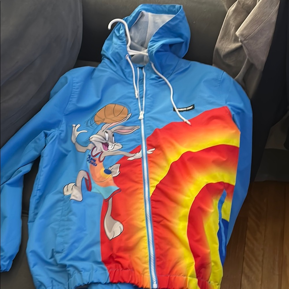 tune squad Blue Bugs Bunny Windbreaker Jacket
